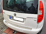 Накладка на задний бампер нержавейка Глянец для Skoda Roomster 2006-2015 гг
