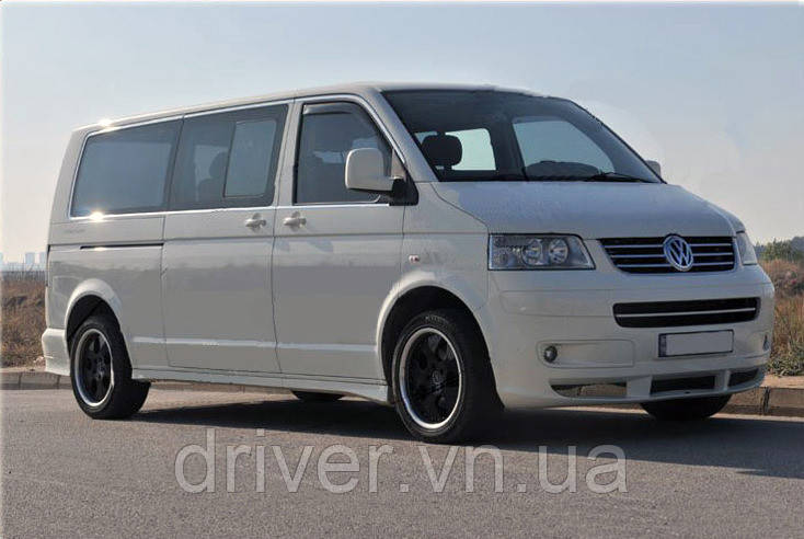 Полная окантовка стекол (14 шт, нерж) 2 боковых двери, Длинная база для Volkswagen T5 Multivan 2003-2010 гг