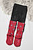 Колготи дитячі махрові для дівчинки чорно-бордового кольору з принтом р.128-140 191512M, фото 2