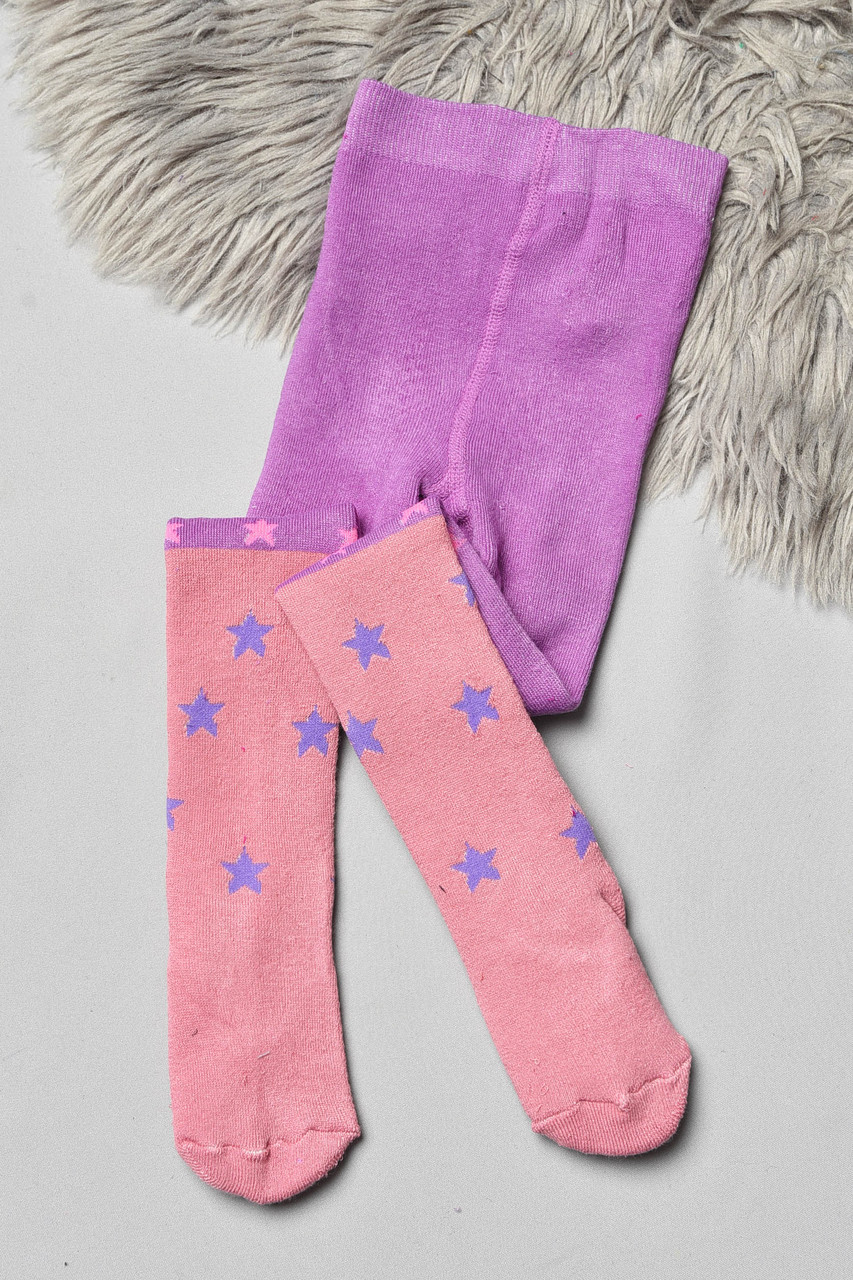 Колготи дитячі махрові для дівчинки рожевого кольору з принтом р.116-128 191514M, фото 1