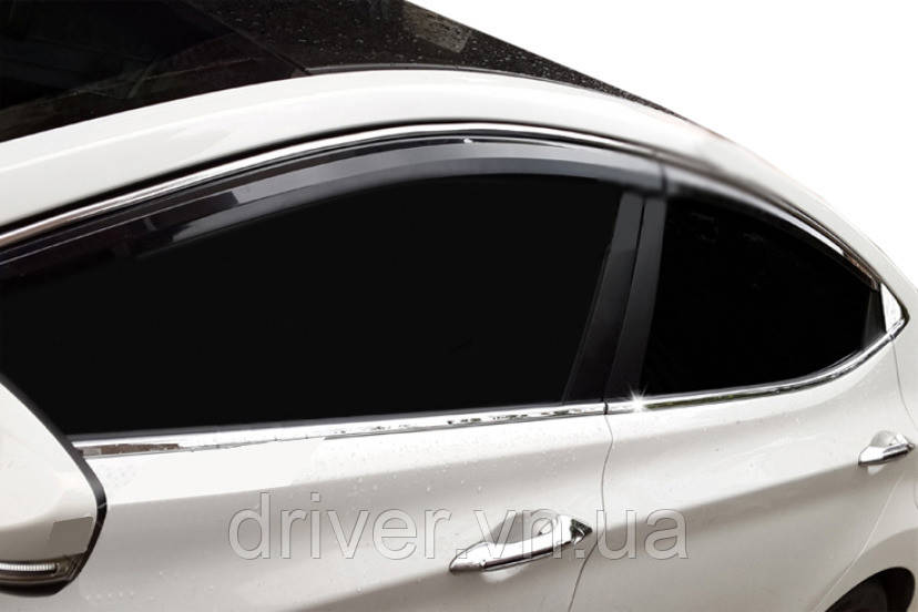 Полная окантовка стекол (10 шт, нерж.) для Hyundai Elantra (MD/UD) 2011-2015 гг