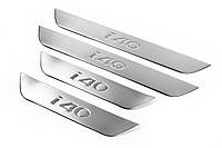 Накладки на пороги OmsaLine (4 шт., нержавейка) для Hyundai I-40 2011-2019 гг