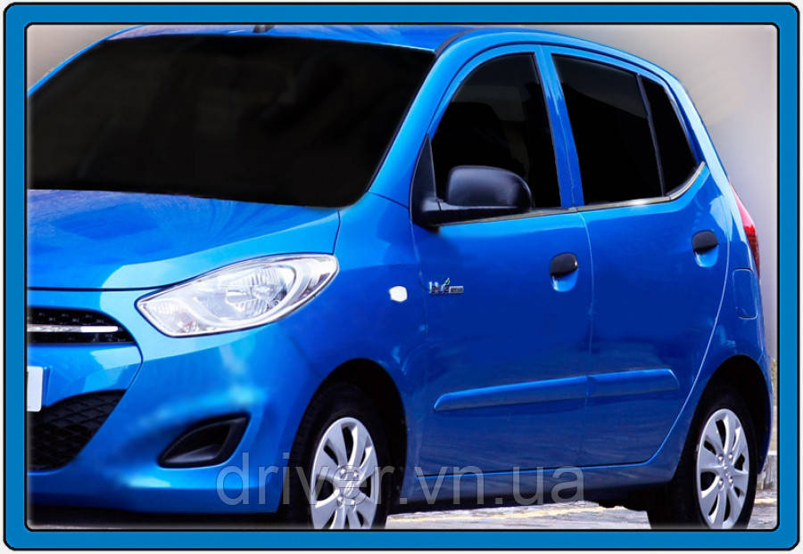 Окантовка стекол (6 шт, нерж.) для Hyundai I-10 2008-2013 гг