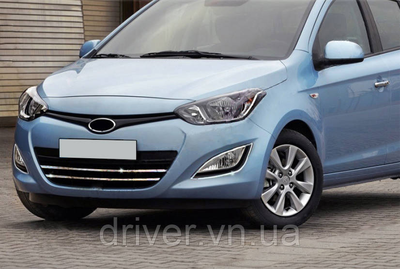 Хром накладки на противотуманки (2 шт, нерж.) для Hyundai I-20 2012-2014 гг