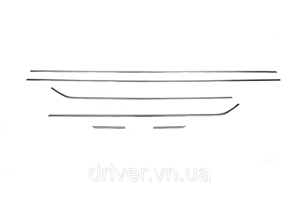 Молдинг боковых стекол (3 дверный, 6 шт, нерж) для Seat Leon 2013-2020 гг