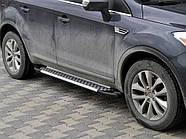 Боковые Подножки Allmond Grey (2 шт., Алюминий) для Ford Kuga 2008-2013 гг
