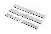 Накладки на пороги OmsaLine (4 шт, нержавейка) для Hyundai I-10 2014-2017 гг