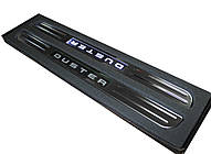 Беспроводные пороги с подсветкой (2 шт, нержавейка) для Dacia Duster 2008-2018 гг