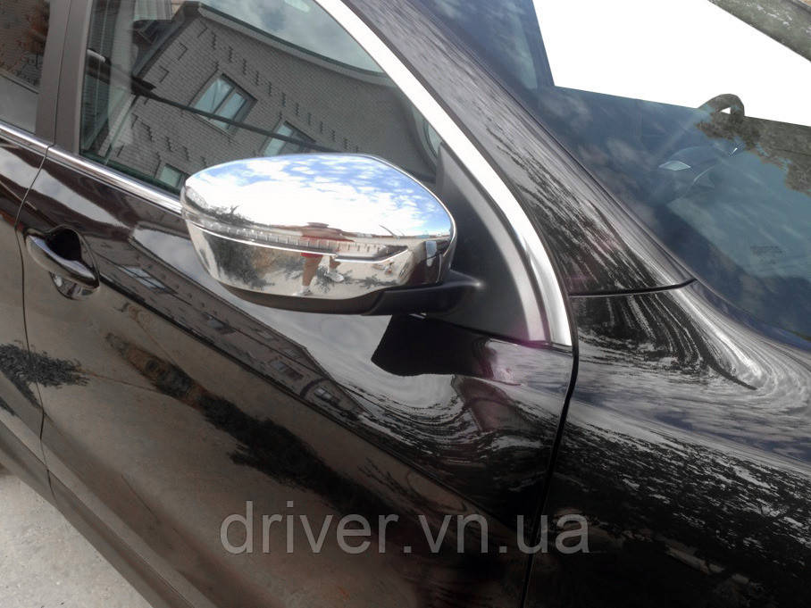 Накладки на зеркала Хром (2 шт, пласт.) для Nissan X-trail T32/Rogue 2014-2021 гг