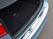 Накладка на задний бампер OmsaLine Глянец (SW, нержавейка) для Volkswagen Passat B7 2012-2015 гг