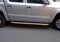 Боковые пороги Fullmond Grey (2 шт, алюминий) для Volkswagen Amarok 2010-2022 гг