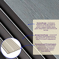 Рейка декоративна PS 2900х160х11мм Сіре дерево з чорним SW-00002149-, фото 2