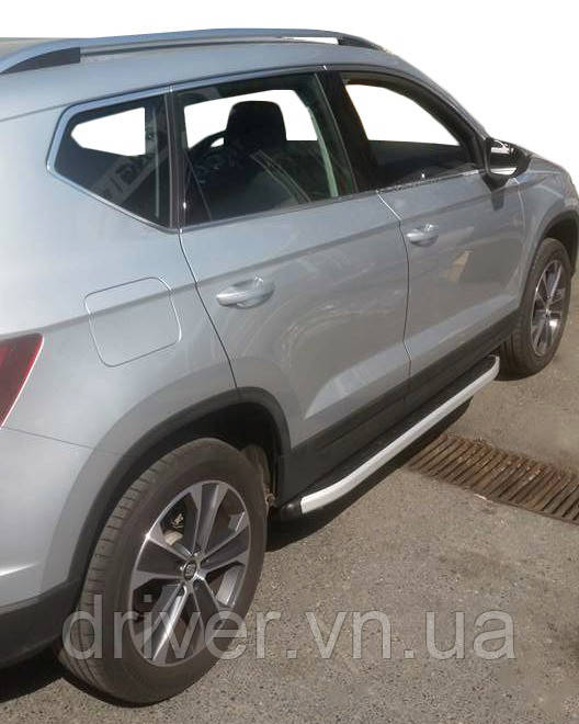 Боковые пороги Fullmond (2 шт, алюм.) для Seat Ateca