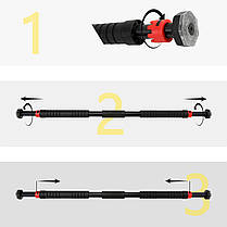 Турнік розсувний Cornix 110-150 см XR-0282 Black/Red, фото 6
