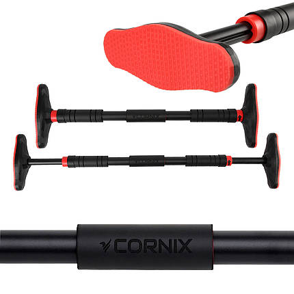 Турнік розсувний Cornix Pro 67-100 см XR-0283 Black/Red, фото 1