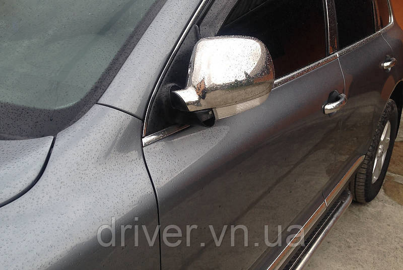 Накладки на зеркала 2003-2007 (2 шт, нерж) Carmos - Турецкая сталь для Volkswagen Touareg