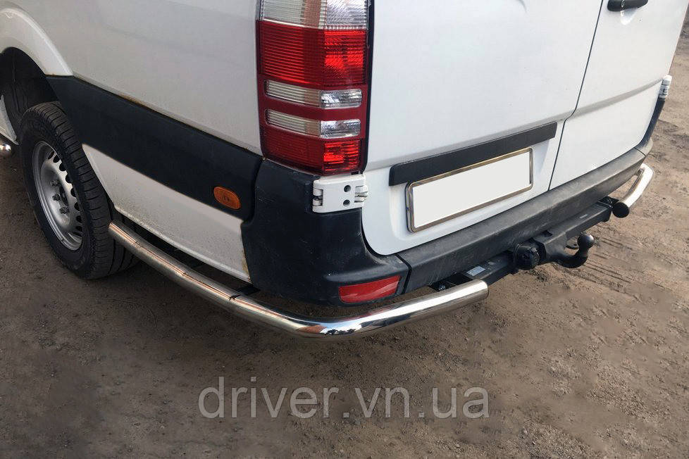 Боковые трубы за задним колесом угловые (2 шт, нерж) Long для Mercedes Sprinter W907/W910 2018- гг