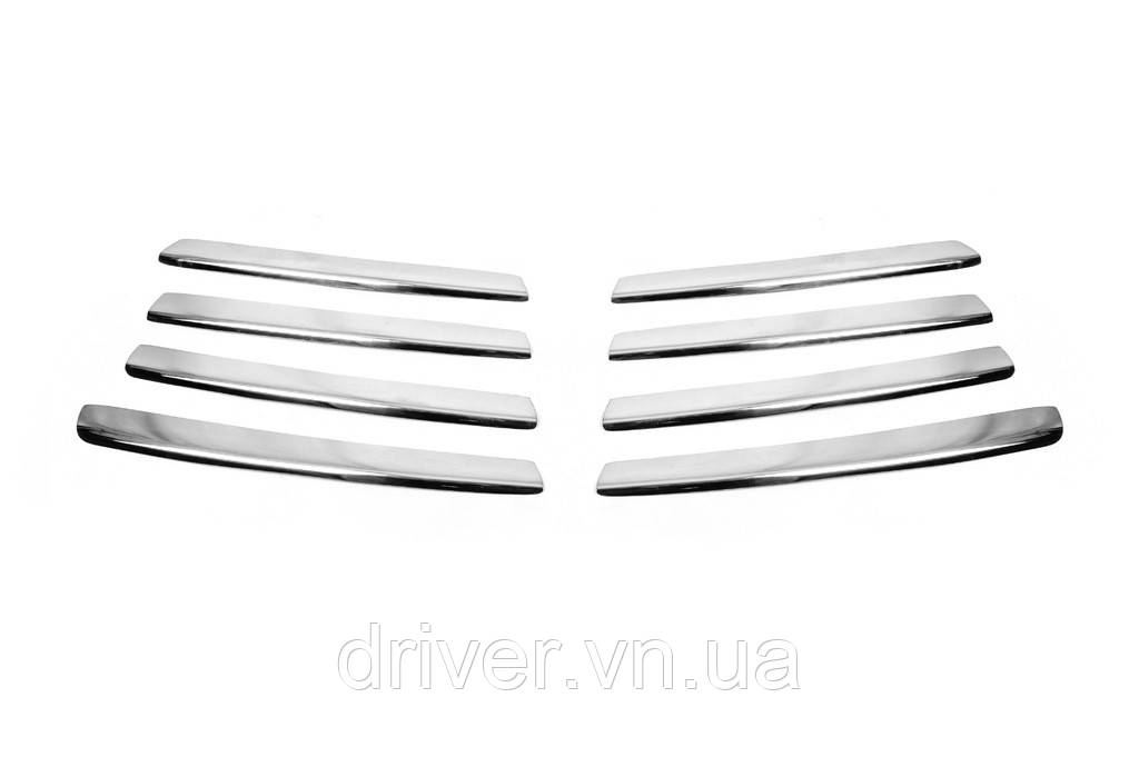 Накладка на решетку Косой капот (8 шт, нерж.) Carmos - Турецкая сталь для Volkswagen T4 Caravelle/Multivan