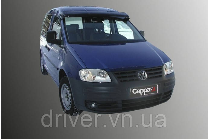 Козырек на лобовое стекло (черный глянец, 5мм) для Volkswagen Caddy 2004-2010 гг