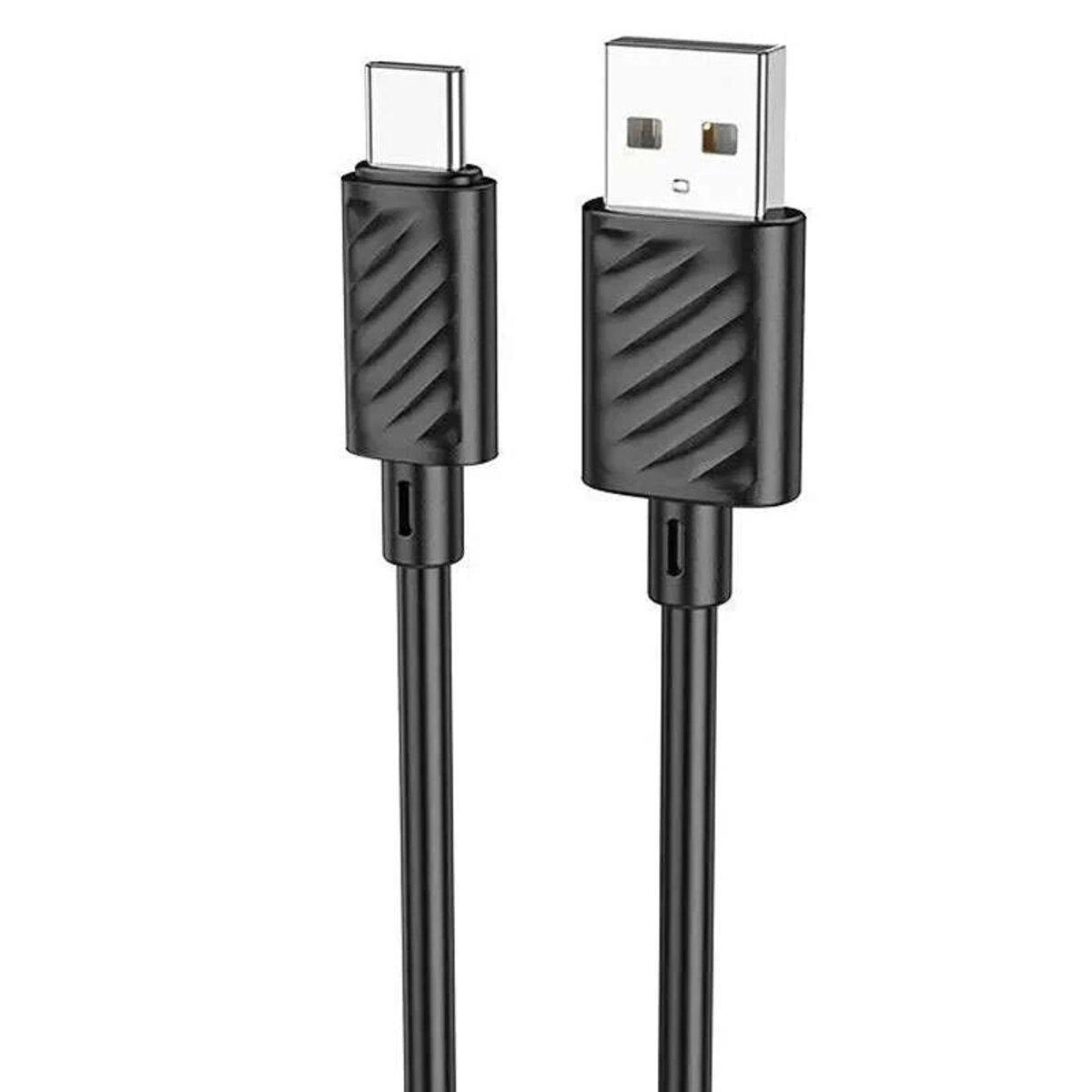 Кабель HOCO X88 Gratified charging data cable for Type-C(unpackaged) Black