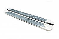 Боковые пороги Allmond White (2 шт., алюминий) для Nissan Qashqai 2010-2014 гг