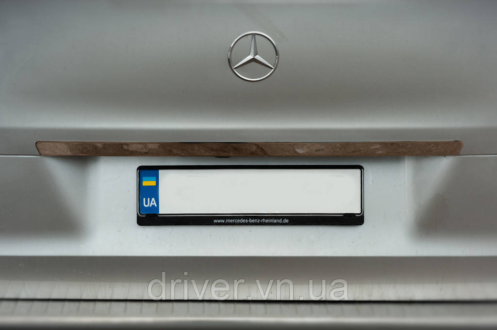 Планка над номером широкая (нерж) OmsaLine - Итальянская нержавейка для Mercedes Vito/V-class W447 2014- гг