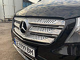 Накладки на решетку 2014-2020 (5 шт, BlackChrome) для Mercedes Vito/V-class W447 2014- гг, фото 3