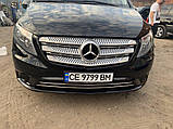 Накладки на решетку 2014-2020 (5 шт, BlackChrome) для Mercedes Vito/V-class W447 2014- гг, фото 6