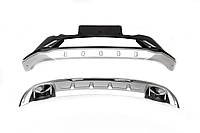 Накладки на передний и задний бампер 2015-2019 V4 (пластик) для Kia Sportage