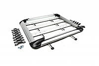 Багажник на крышу с поперечинами и сеткой (110см x 145см) Серый для Ford Courier 2014-2023 гг