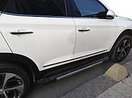 Дверные молдинги узкие нержавейка комплект 4 шт OmsaLine - Итальянская Нержавейка для Hyundai Tucson TL