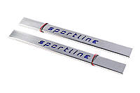 Короткие LED накладки на пороги (2 шт, нержавейка) для Mercedes E-сlass W124 1984-1997 гг