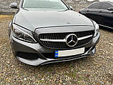 Передняя решетка Diamond Silver 2014-2018, без камеры для Mercedes C-сlass W205, фото 3