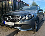 Передняя решетка Diamond Silver 2014-2018, без камеры для Mercedes C-сlass W205, фото 4