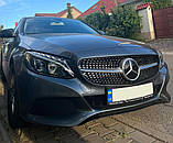 Передняя решетка Diamond Silver 2014-2018, без камеры для Mercedes C-сlass W205, фото 5