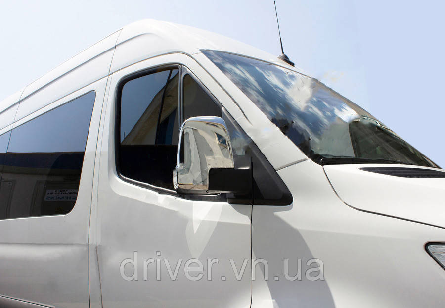 Накладки на зеркала (2 шт, нерж) Carmos - Турецкая сталь для Mercedes Sprinter W907/W910 2018- гг