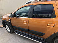 Нижние молдинги окон нержавейка (4 шт) OmsaLine - Итальянская Нержавейка для Renault Duster 2018-2024 гг