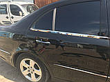 Наружняя окантовка стекол (нерж) SD, Carmos - Турецкая сталь (4 шт) для Mercedes E-сlass W211 2002-2009 гг, фото 7