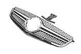 Передняя решетка AMG Silver (для C63) 2012-2015 для Mercedes C-class W204, фото 3