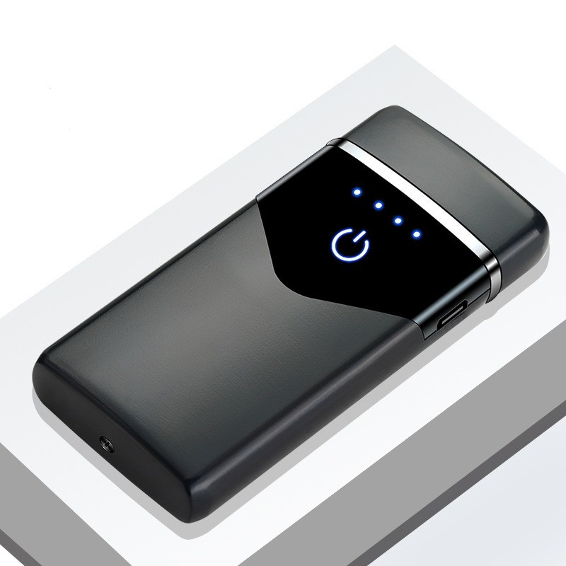 USB запальничка електронна/електроімпульсна з металевим корпусом FOGSON HB020 чорна матова (DA-157221), фото 1