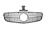 Передняя решетка Diamond Silver для Mercedes C-class W204 2007-2015 гг, фото 3