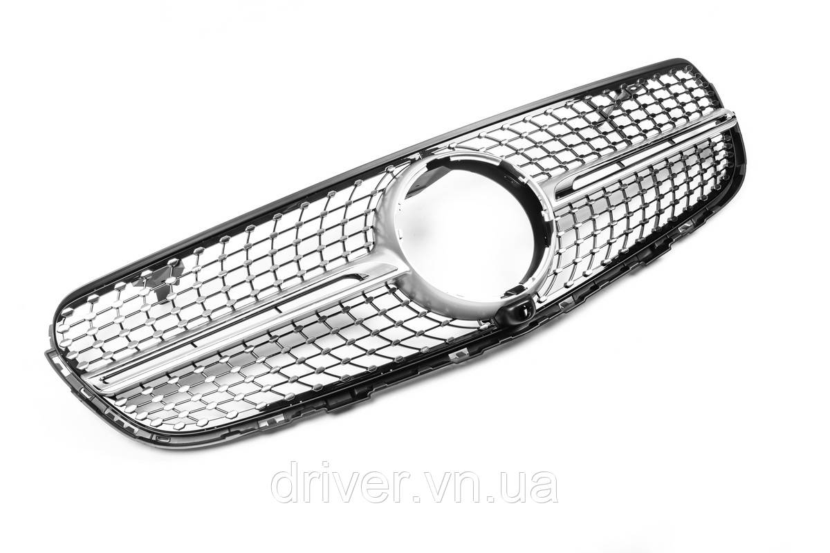 Передняя решетка Diamond Silver (2015-2019) С местом под камеру для Mercedes GLC X253