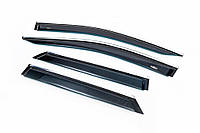 Ветровики с хромированным молдингом LONG (4 шт, HIC) для Lexus RX 2016-2022 гг