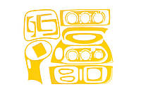 Накладки на панель приборов 1999-2003 (желтый) для Renault Megane I