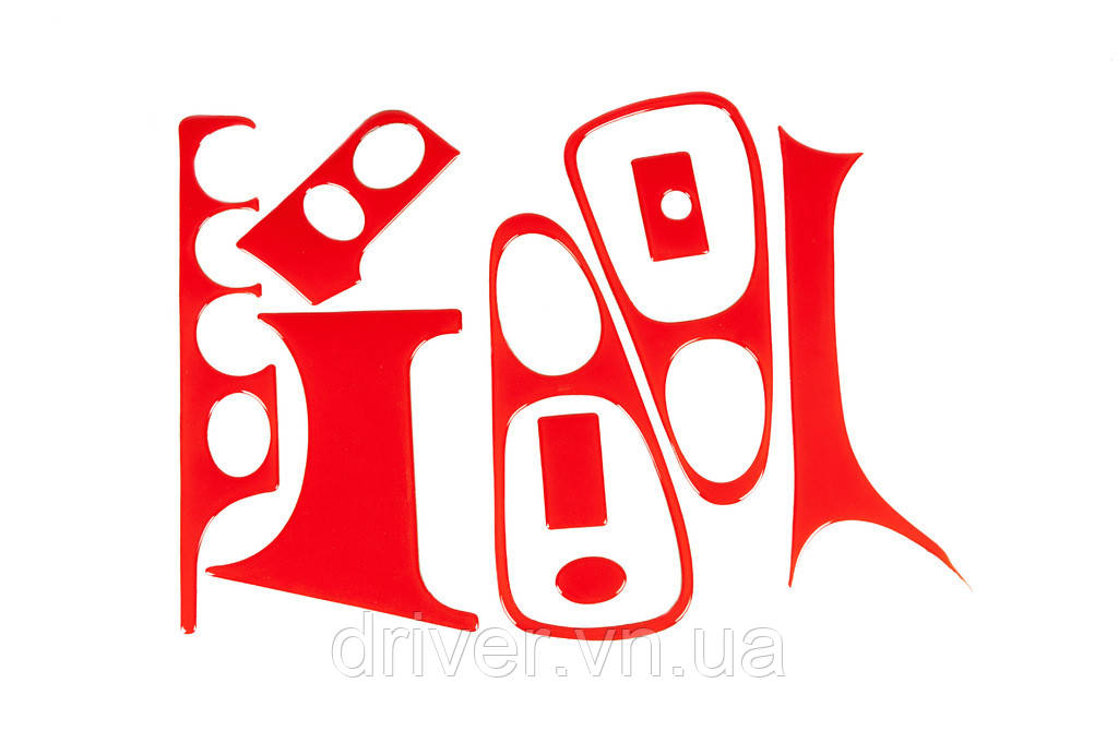 Накладки на панель приборов (красные) для Ford Escort 1995-2000 гг, фото 1