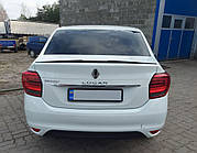 Спойлер Lip (Sunplex, черный) (118,5см x 5,5см) для Renault Logan II 2013-2022 гг