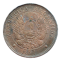 Аргентина 2 сентаво, 1891