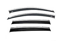 Ветровики с хромированным молдингом (4 шт, Niken) для Honda CRV 2017-2022 гг