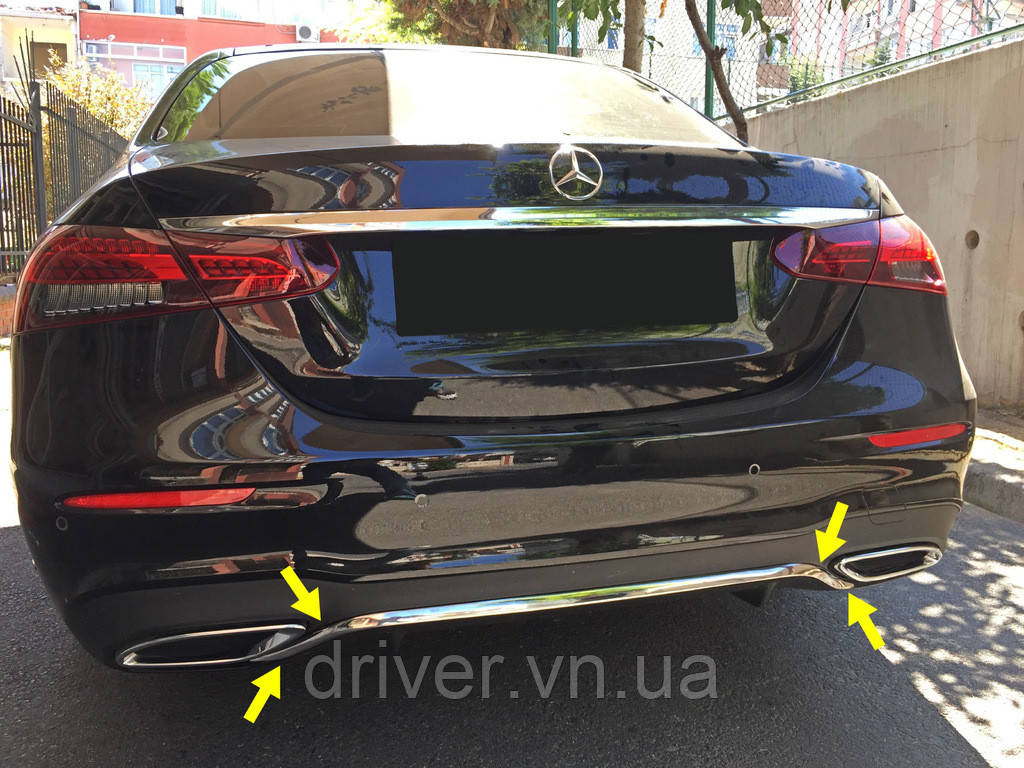 Хром полоска на задний бампер 2020-2025 (нерж) для Mercedes E-сlass W213