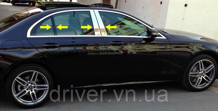 Накладки на стойки 2020-2025 (нерж) для Mercedes E-сlass W213